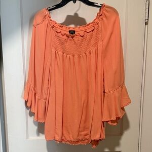 Lee Women's Coral Blouse with Flared Sleeves